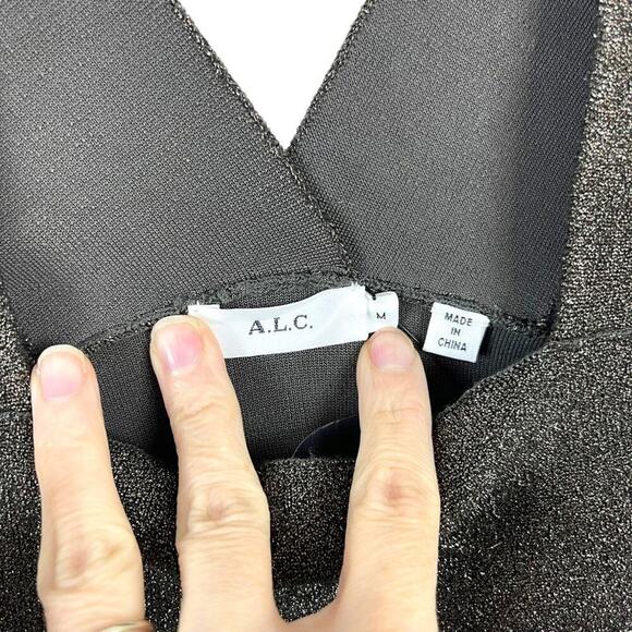 New A.L.C. Ali bronze metallic Knit Crop Top Size Medium Celebrity Style - Picture 11 of 16